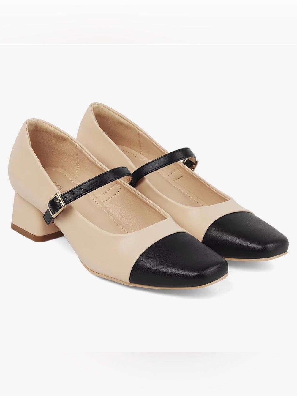 NEW MUSSHOE Mary Jane Shoes Low Heel Women's Pumps Chunky Block Heel Size 10